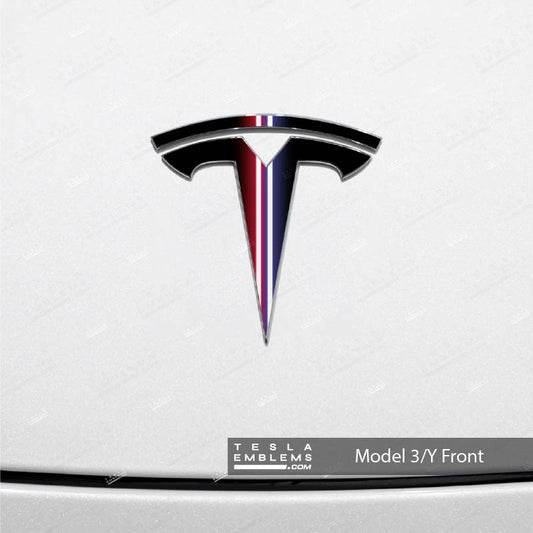 Side by Side Lightsaber Tesla Emblem Decals (Front + Back) - Tesla Emblems