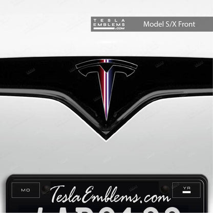 Side by Side Lightsaber Tesla Emblem Decals (Front + Back) - Tesla Emblems