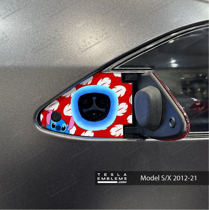 Lilo & Stitch Tesla Charge Port Wrap - Tesla Emblems