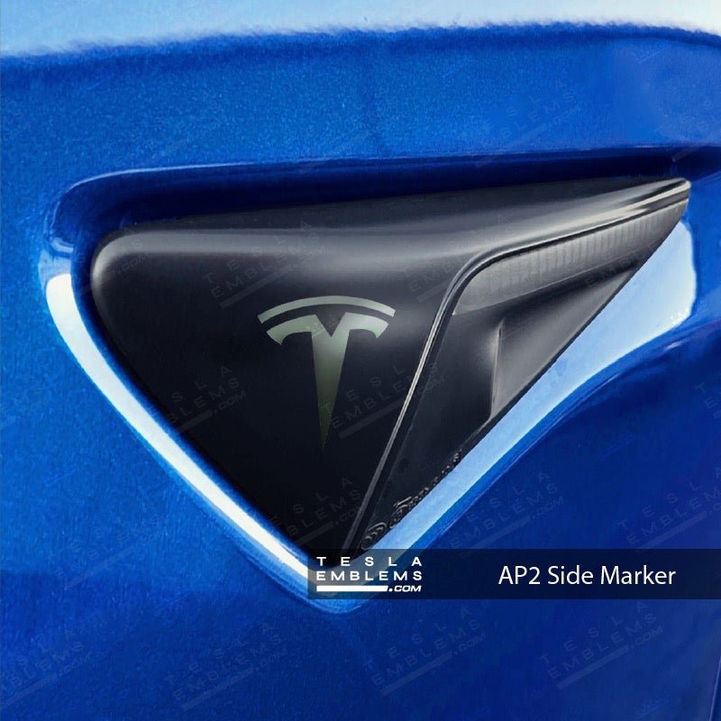 3M Matte Military Green Tesla Side Marker Decals (2pcs) - Tesla Emblems