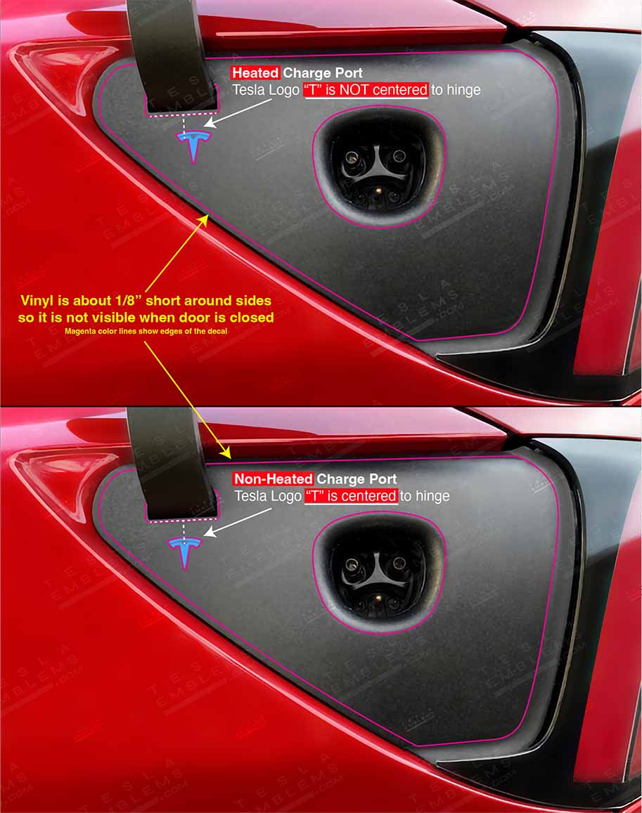 3M Carbon Fiber Tesla Charge Port Decal - Tesla Emblems