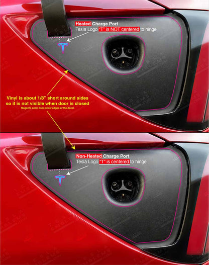 3M Shadow Black Tesla Charge Port Wrap - Tesla Emblems