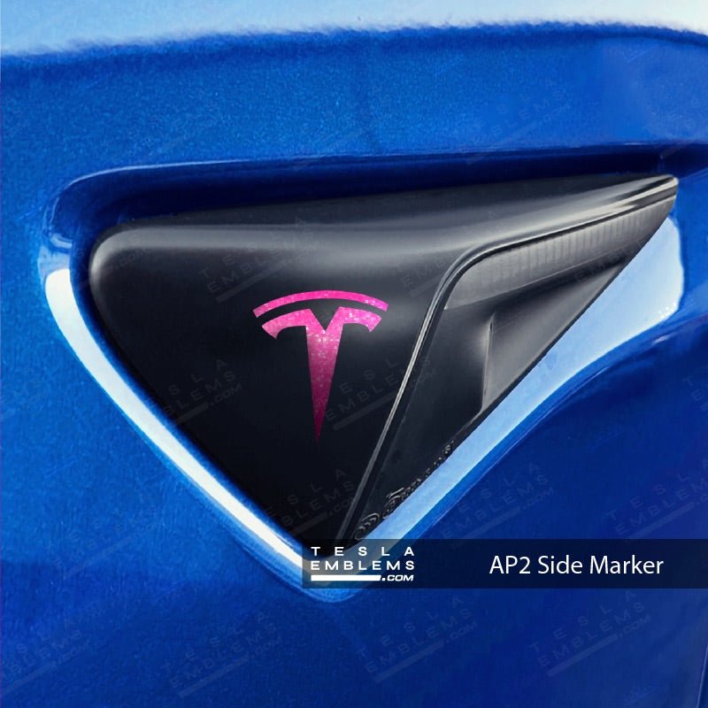 KPMF Momentum Pink Tesla Side Marker Decals (2pcs) - Tesla Emblems