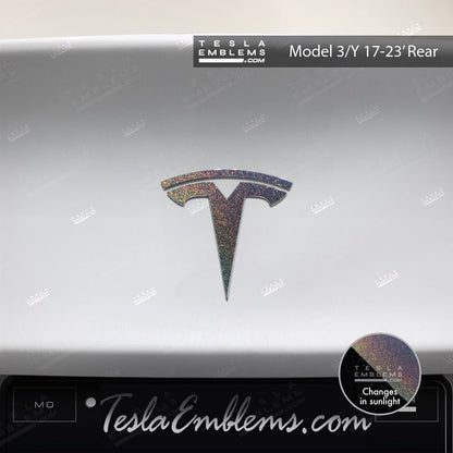 KPMF Morpheus Black Tesla Emblem Decals (Front + Back) - Tesla Emblems