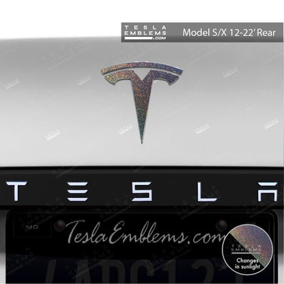 KPMF Morpheus Black Tesla Emblem Decals (Front + Back) - Tesla Emblems
