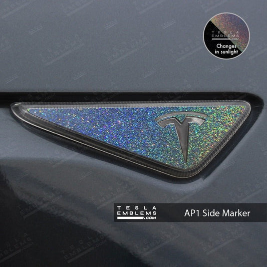 KPMF Morpheus Black Tesla Side Marker Decals (2pcs) - Tesla Emblems