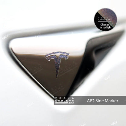 3M Satin Psychedelic Flip Tesla Side Marker Decals (2pcs) - Tesla Emblems