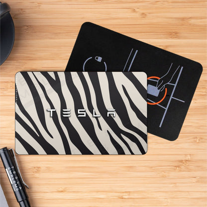 Mountain Zebra Pattern Tesla Keycard Decal - Tesla Emblems