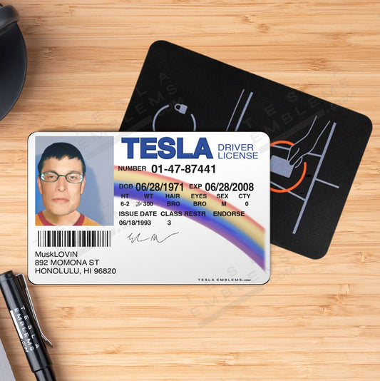 MuskLOVIN' Tesla Drivers License Keycard Decal - Tesla Emblems