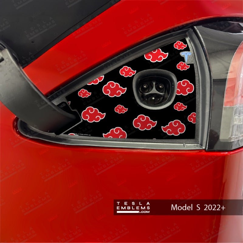 Naruto Akatsuki Tesla Charge Port Wrap - Tesla Emblems