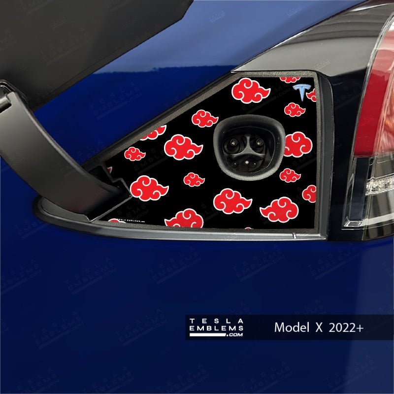 Naruto Akatsuki Tesla Charge Port Wrap - Tesla Emblems