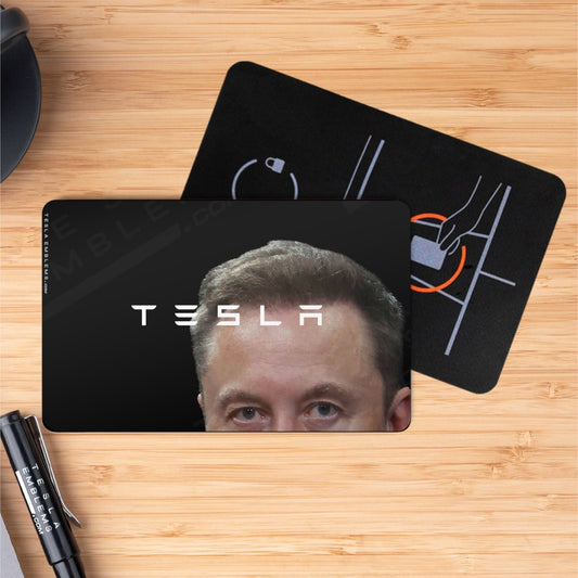 Peekaboo Elon Meme Tesla Keycard Decal - Tesla Emblems