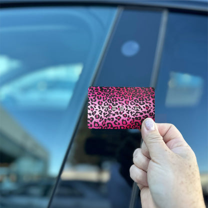 Pink Panther Pattern Tesla Keycard Decal - Tesla Emblems