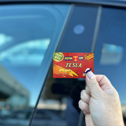 Cars Piston Cup Tesla Keycard Decal - Tesla Emblems
