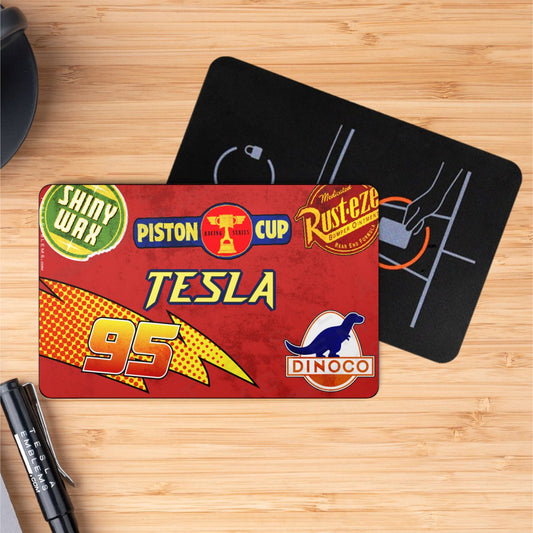 Cars Piston Cup Tesla Keycard Decal - Tesla Emblems