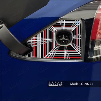 Tesla Plaid Charge Port Wrap - Tesla Emblems