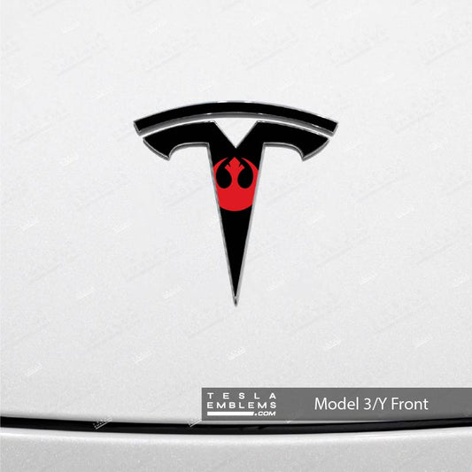 Rebel Alliance Tesla Emblem Decals (Front + Back) - Tesla Emblems