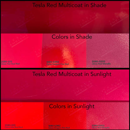 3M Gloss Hot Rod Red Tesla Side Marker Decals (2pcs) - Tesla Emblems