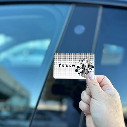 Retro Mickey Tesla Keycard Decal - Tesla Emblems