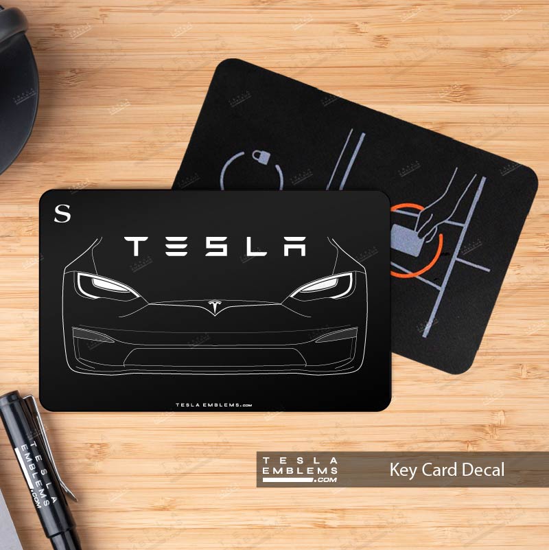 Model S Front Outline Tesla Keycard Decal - Tesla Emblems