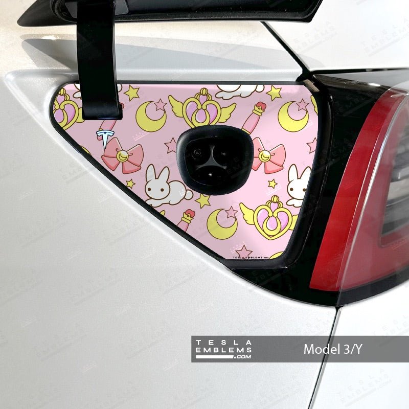 Sailor Moon Tesla Charge Port Wrap - Tesla Emblems