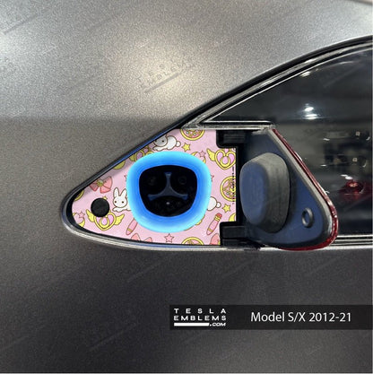 Sailor Moon Tesla Charge Port Wrap - Tesla Emblems