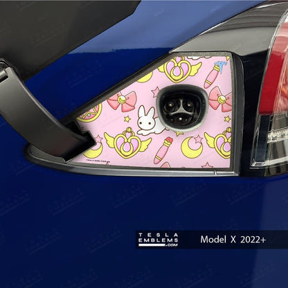 Sailor Moon Tesla Charge Port Wrap - Tesla Emblems