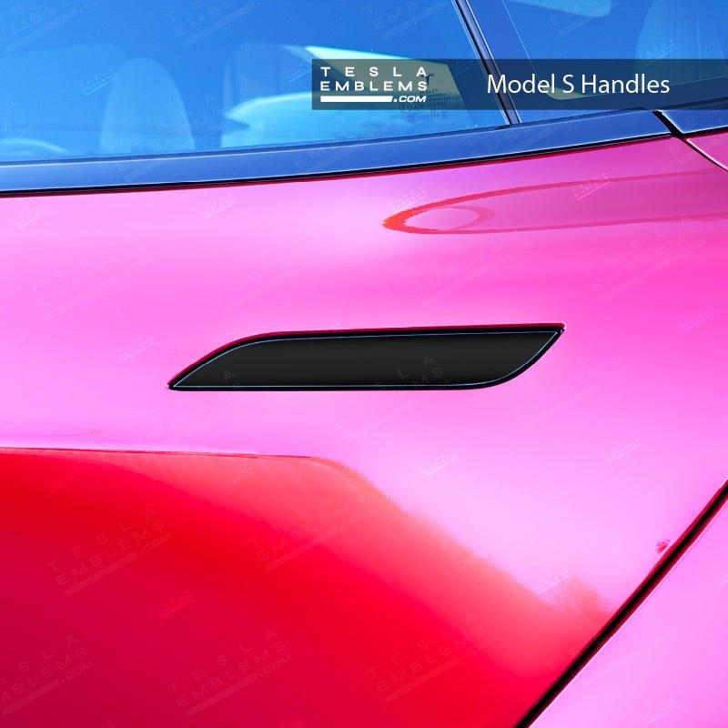 3M Satin Black Tesla Door Handle Decals (4pcs) - Tesla Emblems
