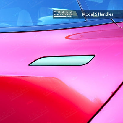 3M Satin Key West Tesla Door Handle Decals (4pcs) - Tesla Emblems