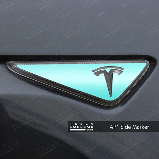 3M Satin Key West Tesla Side Marker Decals (2pcs) - Tesla Emblems