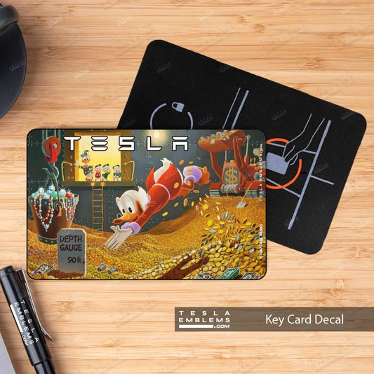 Scrooge McDuck Tesla Keycard Decal - Tesla Emblems