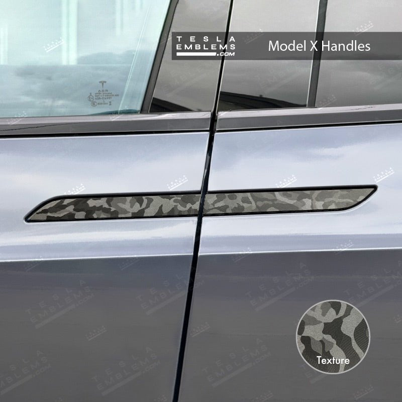 3M Shadow Black Tesla Door Handle Decals (4pcs) - Tesla Emblems