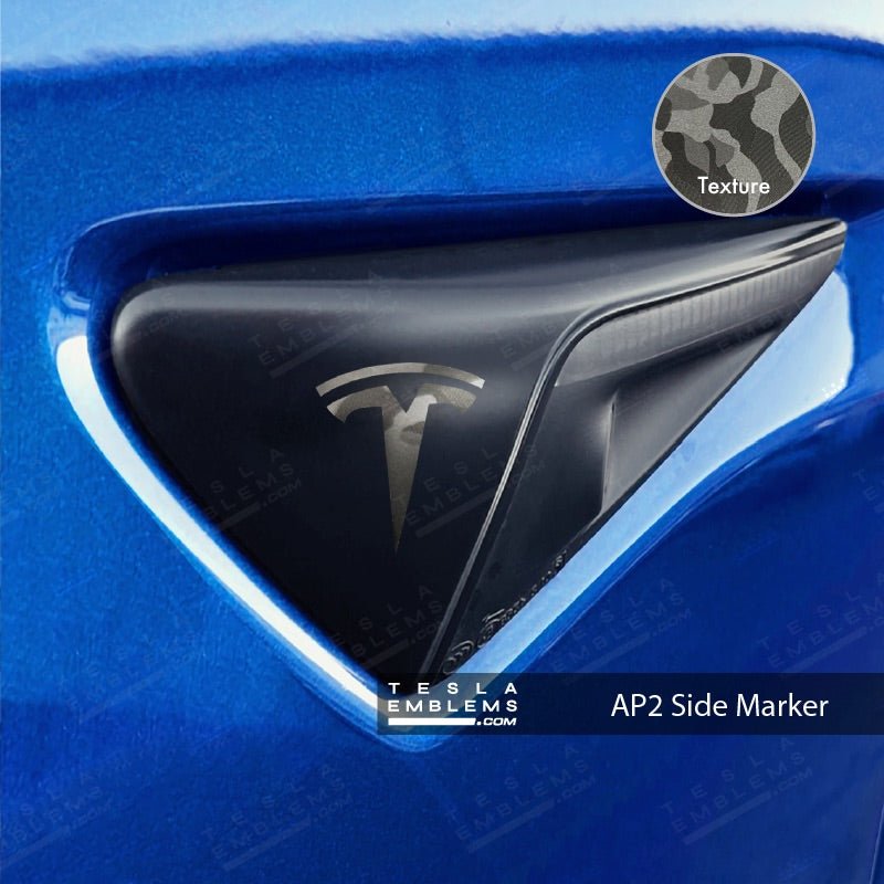 3M Shadow Black Tesla Side Marker Decals (2pcs) - Tesla Emblems