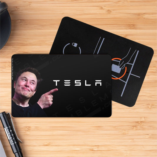 Sil-E-lon Meme Tesla Keycard Decal - Tesla Emblems