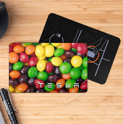 Skittles Tesla Keycard Decal - Tesla Emblems