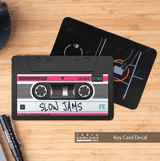 Slow Jams Mixtape Keycard Decal - Tesla Emblems