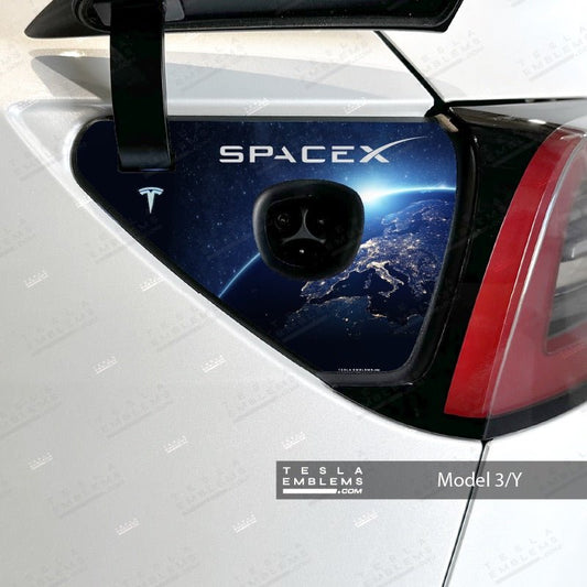 SpaceX Tesla Charge Port Decal - Tesla Emblems