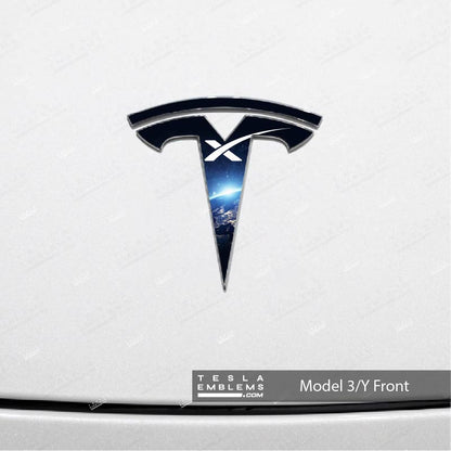 SpaceX Tesla Emblem Decals (Front + Back) - Tesla Emblems