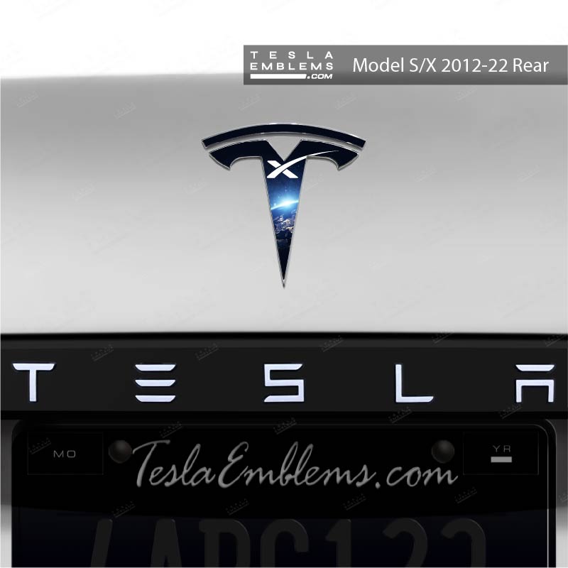 SpaceX Tesla Emblem Decals (Front + Back) - Tesla Emblems