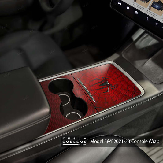 Spider-Man Tesla Center Console Wrap Kit - Tesla Emblems