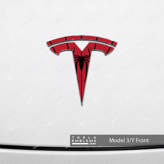 Spider-Man Tesla Emblem Decals (Front + Back) - Tesla Emblems