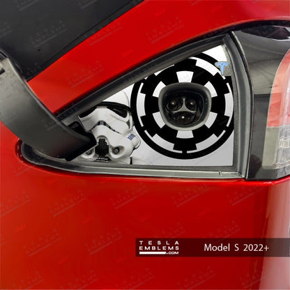 Storm Trooper Tesla Charge Port Wrap - Tesla Emblems