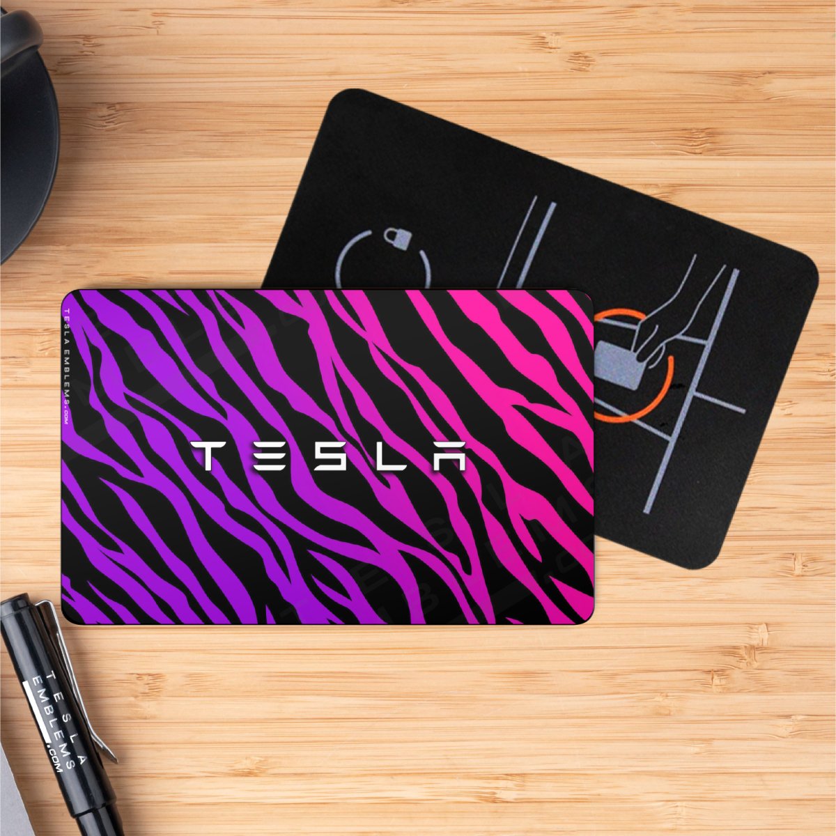 Stylish Zebra Tesla Keycard Decal – Tesla Emblems