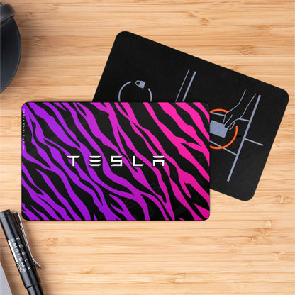 Stylish Zebra Tesla Keycard Decal - Tesla Emblems