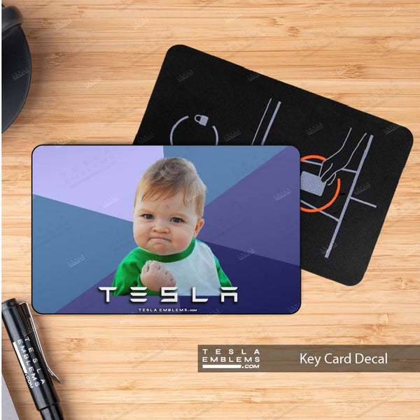 Success Kid Meme Tesla Keycard Decal – Tesla Emblems