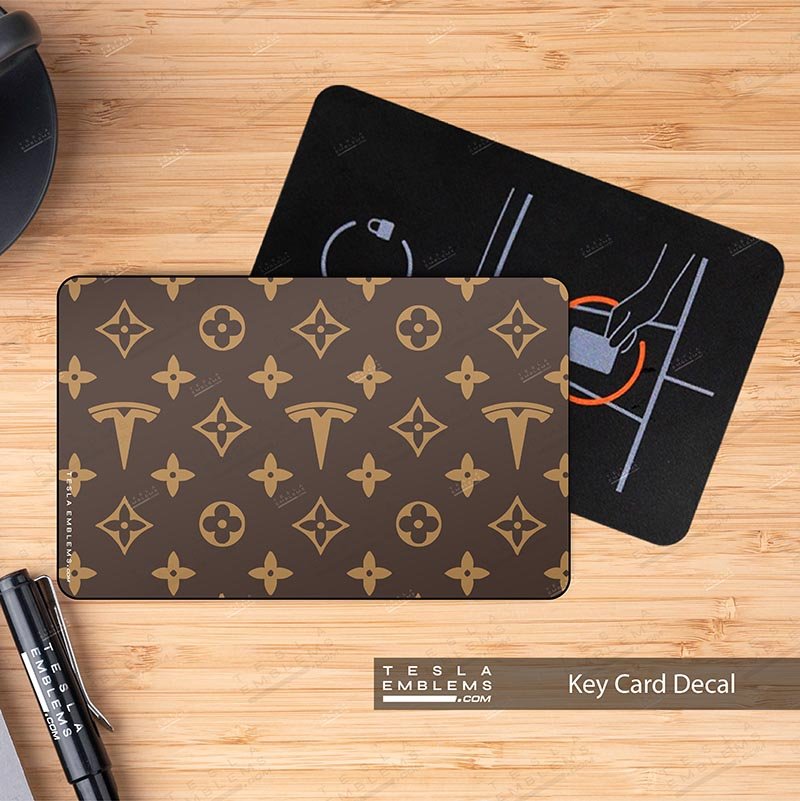 Designer LV Tesla Pattern Keycard Decal - Tesla Emblems