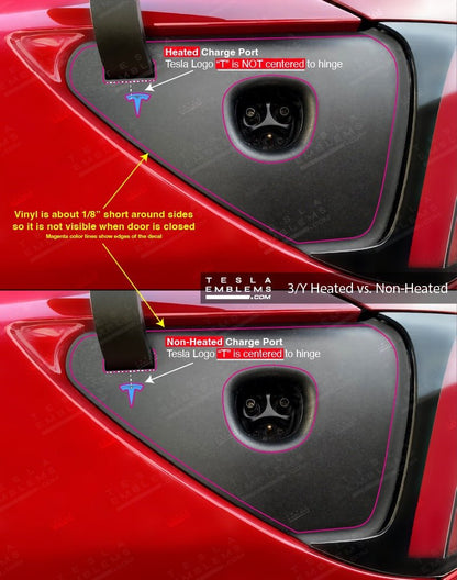 Aquarium Tesla Charge Port Wrap - Tesla Emblems