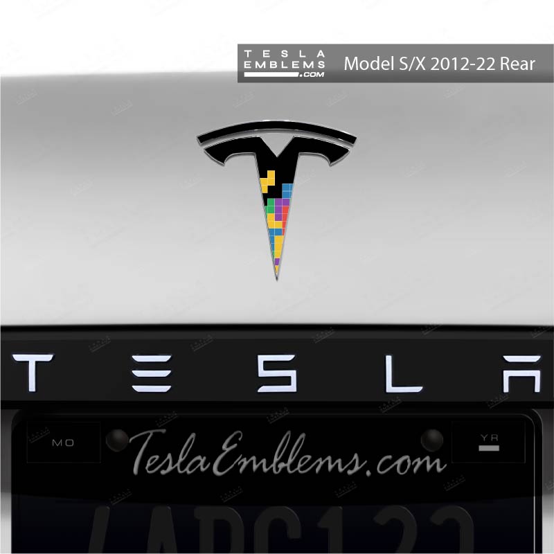 Tetris Tesla Emblem Decals (Front + Back) - Tesla Emblems