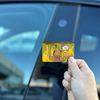 This is Fine Tesla Meme Keycard Decal - Tesla Emblems