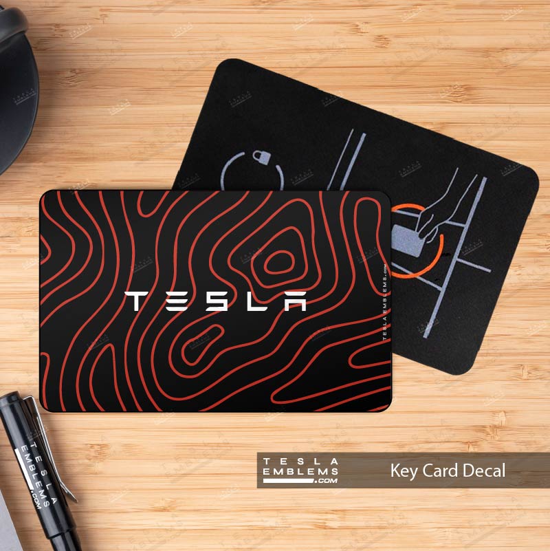 Topography Camo Tesla Keycard Decal - Tesla Emblems